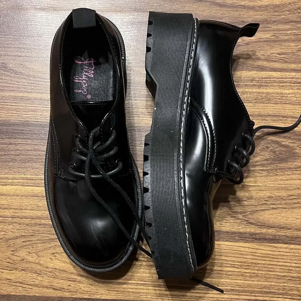 Black JellyPop Oxford Platform 7.5 New